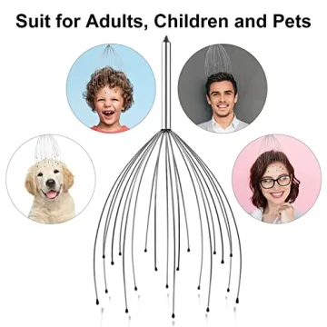 Asqraqo Stocking Stuffers, 2 Pack Scalp Massagers, 20 Fingers Hand-held Massage Tingle, Head Massagers for Deep Relaxation, Stress Relief and Hair Stimulation