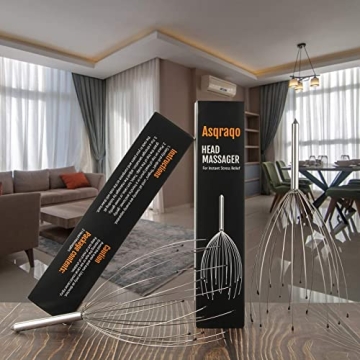 Asqraqo Stocking Stuffers, 2 Pack Scalp Massagers, 20 Fingers Hand-held Massage Tingle, Head Massagers for Deep Relaxation, Stress Relief and Hair Stimulation