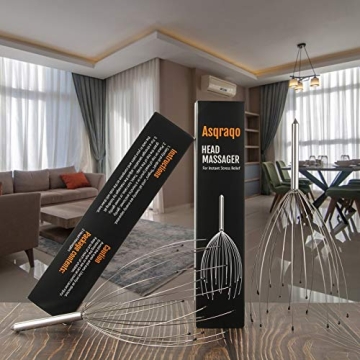 Asqraqo Stocking Stuffers, 2 Pack Scalp Massagers, 20 Fingers Hand-held Massage Tingle, Head Massagers for Deep Relaxation, Stress Relief and Hair Stimulation