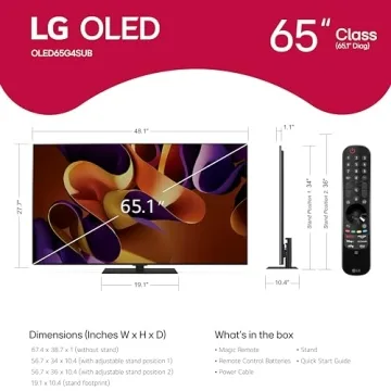 LG 65-Inch OLED evo G4 Smart TV - AI & 4K Features