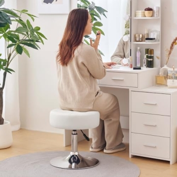 Furniliving Adjustable Swivel Makeup Stool - Stylish Comfort