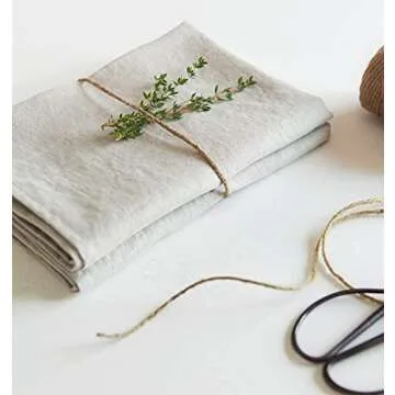 LK PureLife Flax Linen Kitchen Towels - Set of 2, 20x27 Inch