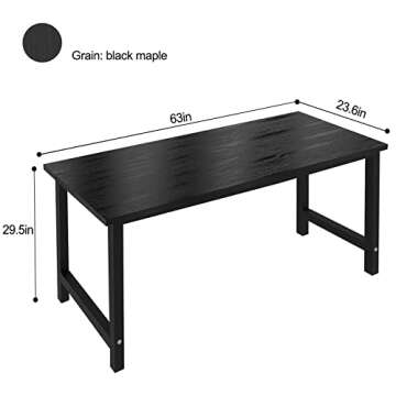 NSdirect Modern Computer Desk - 63 Inch Large Office Desk for Home and Work