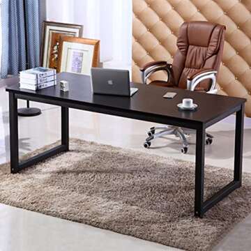 NSdirect Modern Computer Desk - 63" Stylish Office Workstation