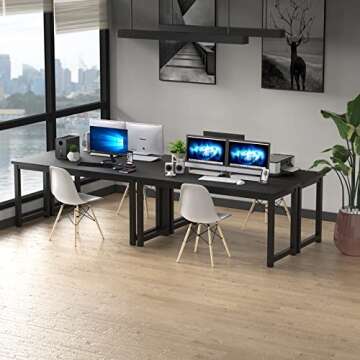 NSdirect Modern Computer Desk - 63" Stylish Office Workstation