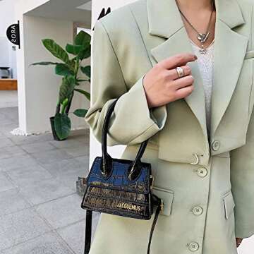 LEOCEE Mini Crossbody Bags for Women Handbags Women Handbags Women Shoulder Bag 17colors Stone grain #3, Black