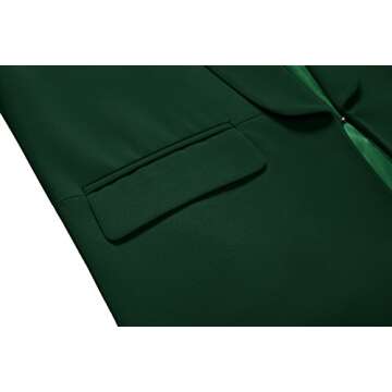Urban CoCo Women's Office Blazer Jacket Open Front (L, Dark Green)