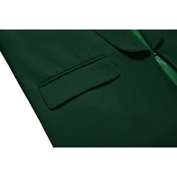 Urban CoCo Women's Office Blazer Jacket Open Front (L, Dark Green)