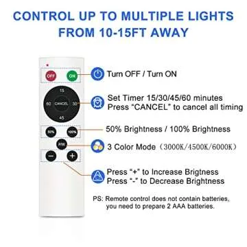 Wireless LED Under Cabinet Lights with Remote Control