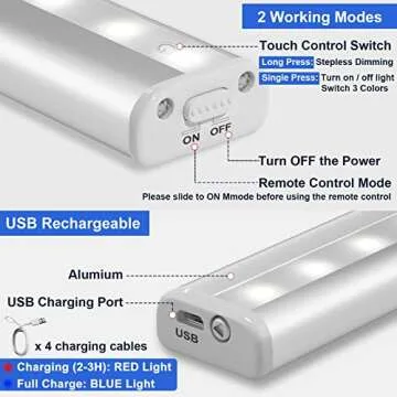 Wireless LED Under Cabinet Lights with Remote Control