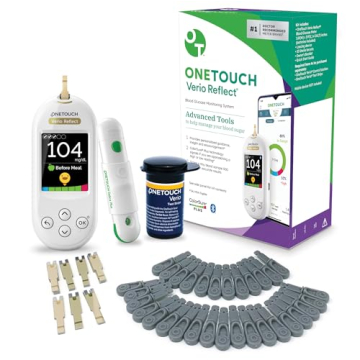 OneTouch Blood Sugar Test Kit with Verio Reflect Meter, Lancing Device, and Test Strips