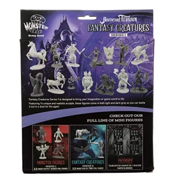 Monster Fantasy Creature Mini Action Figure Playset - 98pcs Toy Miniatures w 14 Unique Designs - Dragons, Wizards, Orcs, & More- XL 1/32 Scale Compatible with Dungeons and Dragons and Other RPG Games