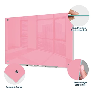 Sleek J&J Worldwide Magnetic Glass Whiteboard for Home & Office