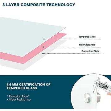 Sleek J&J Worldwide Magnetic Glass Whiteboard for Home & Office