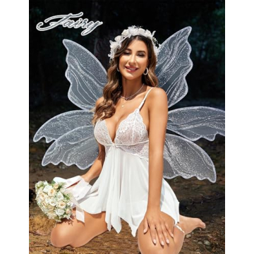 Avidlove Wedding Lingerie for Women Lace Babydoll Strap Chemise Sleepwear Honeymoon Nightwear White