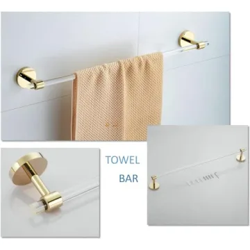 Acrylic Gold Bathroom Hardware Set for Luxurious Decor