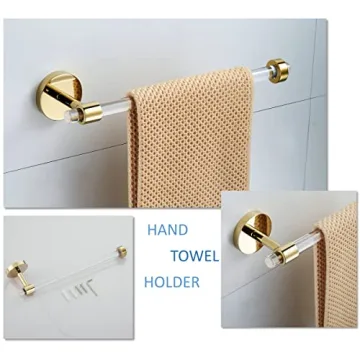 Acrylic Gold Bathroom Hardware Set for Luxurious Decor