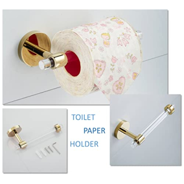 Acrylic Gold Bathroom Hardware Set for Luxurious Decor