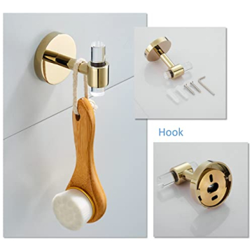 Acrylic Gold Bathroom Hardware Set for Luxurious Decor