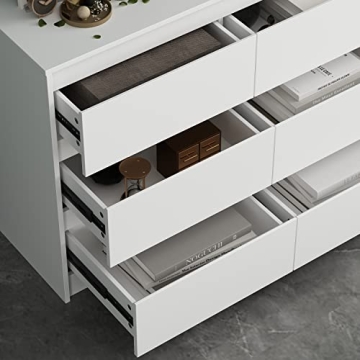 Modern White 9-Drawer Dresser Large Storage Space