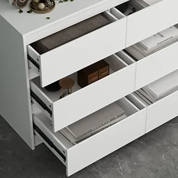 Modern White 9-Drawer Dresser Large Storage Space