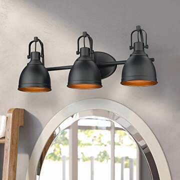 Odeums Bathroom Vanity Wall Lights, 3-Lights Industrial Indoor Wall Mount Lights, Interior Wall Scon...