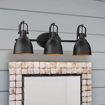 Odeums Bathroom Vanity Wall Lights, 3-Lights Industrial Indoor Wall Mount Lights, Interior Wall Sconces, Wall Lamp for Bathroom Kitchen Living Room Workshop Cafe