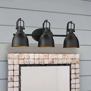 Odeums Bathroom Vanity Wall Lights, 3-Lights Industrial Indoor Wall Mount Lights, Interior Wall Sconces, Wall Lamp for Bathroom Kitchen Living Room Workshop Cafe