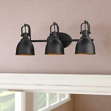 Odeums Bathroom Vanity Wall Lights, 3-Lights Industrial Indoor Wall Mount Lights, Interior Wall Sconces, Wall Lamp for Bathroom Kitchen Living Room Workshop Cafe