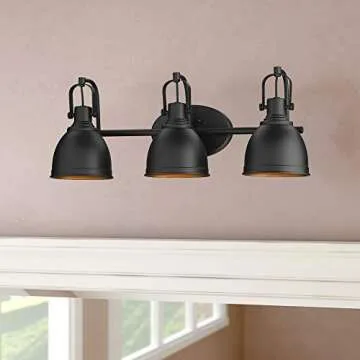 Odeums Bathroom Vanity Wall Lights, 3-Lights Industrial Indoor Wall Mount Lights, Interior Wall Sconces, Wall Lamp for Bathroom Kitchen Living Room Workshop Cafe