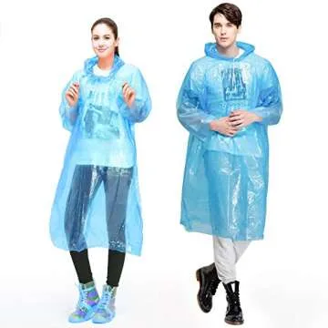 INNOCHEER Rain Ponchos Family Pack of 12 - Ideal for Disney Trips and Outdoor Activities
