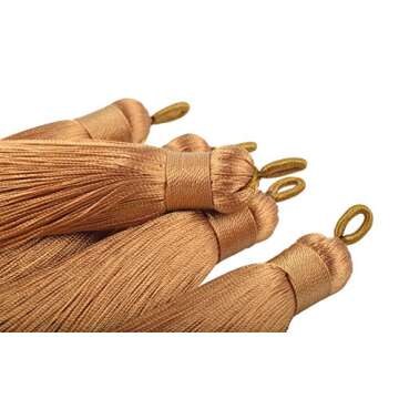 KONMAY 10pcs Handmade Silk Tassels for Jewelry Making