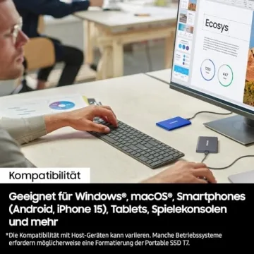 Samsung T7 Portable SSD 1TB - Fast & Secure External Storage