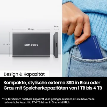 Samsung T7 Portable SSD 1TB - Fast & Secure External Storage