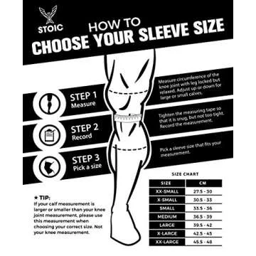 Stoic Knee Sleeves for Men Women - 7mm Neoprene Knee Support for Weightlifting, Powerlifting, Strength Training, Squat, Bodybuilding - IPF Approved Knee Compression Sleeves, 2-Pack (XXL)