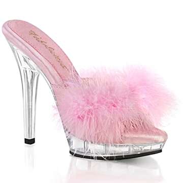 Fabulicious Women's Lip-101-8 Marabou Slipper