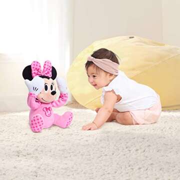 Disney Baby Peek-A-Boo Interactive Plush Stuffed Animal with Sounds, Minnie Mouse, Pink, Kids Toys f...
