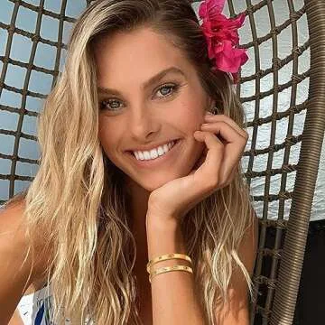 Gold Bracelets for Women - 2Pcs 18K Gold Plated Love Cubic Zirconia Bangle Crystal Friendship Bracel...