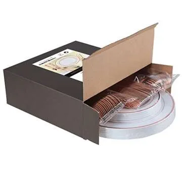 Elegant Rose Gold Disposable Plates & Silverware Set