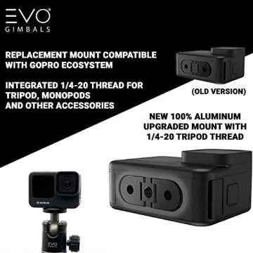 EVO Gimbals PRO10 Base Adapter - Replacement Mount for GoPro Hero 12, 11, Hero 10, Hero 9/8 & GoPro MAX with 1/4 Thread for Tripods, Monopods and Accessories
