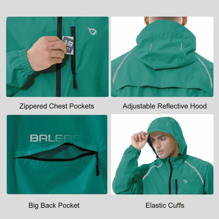 BALEAF Men's Lightweight Waterproof Cycling Jacket