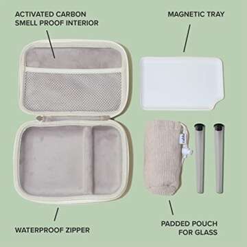 Smell Proof Bag and Organizer - Includes Tray and Accessories - Odor Proof Travel Storage Case and M...