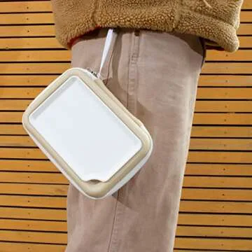 Smell Proof Bag and Organizer - Includes Tray and Accessories - Odor Proof Travel Storage Case and Medicine Lock Box - Great Gift - Cubbi Go (Beige)