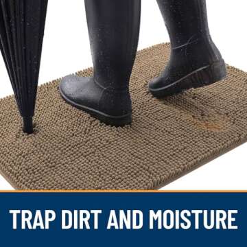 OLANLY Dog Door Mat for Muddy Paws - Absorbent & Non-Slip