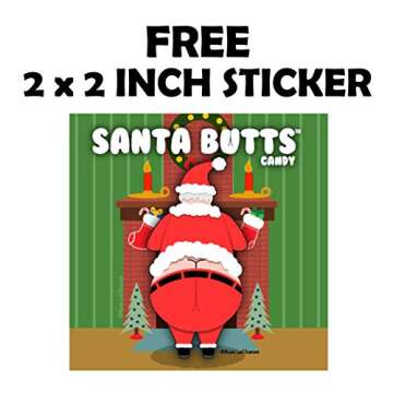 Santa Butts Gummy Cherry Fruit Jellies - Funny Holiday Candy