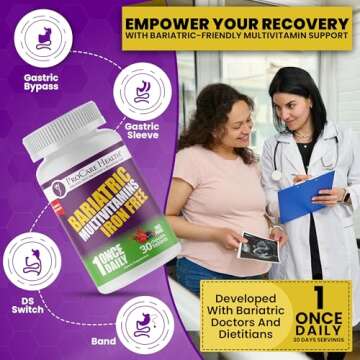 ProCare Health Chewable Bariatric Multivitamin Without Iron (30 Tablets) - Fruit Punch Flavor Once D...