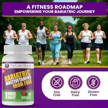 ProCare Health Chewable Bariatric Multivitamin Without Iron (30 Tablets) - Fruit Punch Flavor Once Daily Bariatric Multivitamin with Iron Free for Gastric Bypass and Sleeve Patients (01 Month Supply)