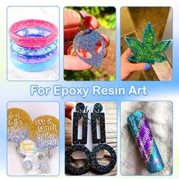 HTVRONT Holographic Extra Fine Glitter - Teal Blue Glitter 50 g/1.76 oz, Epoxy Glitter for Resin Arts Craft, Glitter for Crafts, Nails, Candle Making, Face Body, Hair Makeup