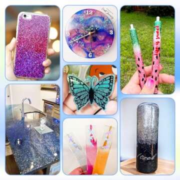 HTVRONT Holographic Extra Fine Glitter - Teal Blue Glitter 50 g/1.76 oz, Epoxy Glitter for Resin Arts Craft, Glitter for Crafts, Nails, Candle Making, Face Body, Hair Makeup