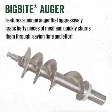 LEM Products BigBite #22 Meat Grinder, 1.0 HP Stainless Steel Electric Meat Grinder Machine, Ideal for Heavy Use